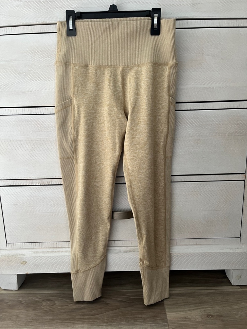 High-Waist Tan Seamless Joggers for Women